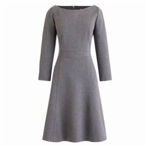 J. Crew Fit and Flare Sheath Dress Midi in Stretch Ponte Charcoal Gray Size 4